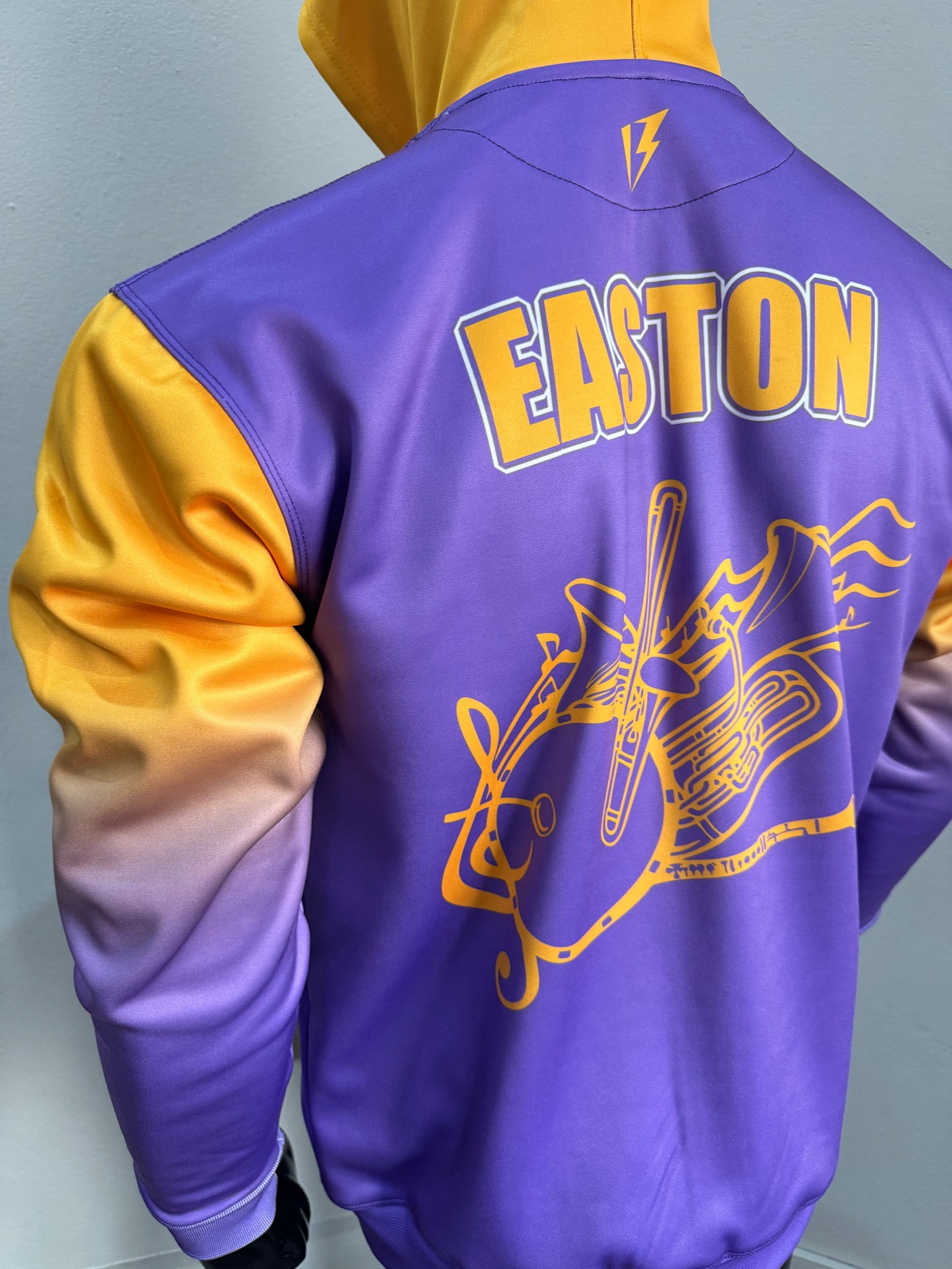 Custom Team Name Purple and Yellow Pullover Sweatshirts Hoodie