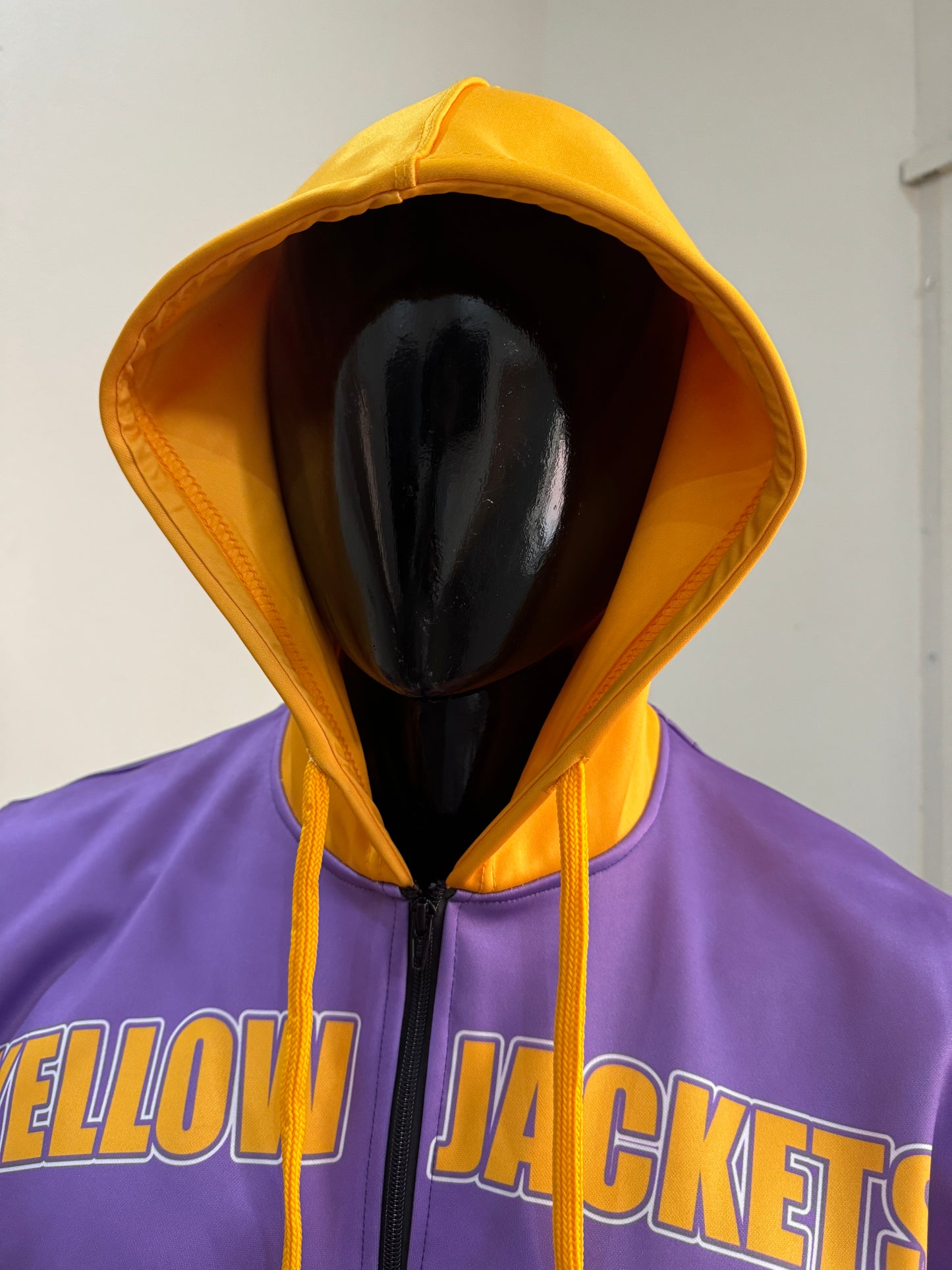 Custom Team Name Purple and Yellow Pullover Sweatshirts Hoodie