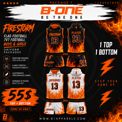 Custom 7v7 Flag Football Uniform Package – Home & Away 2-Jersey Set