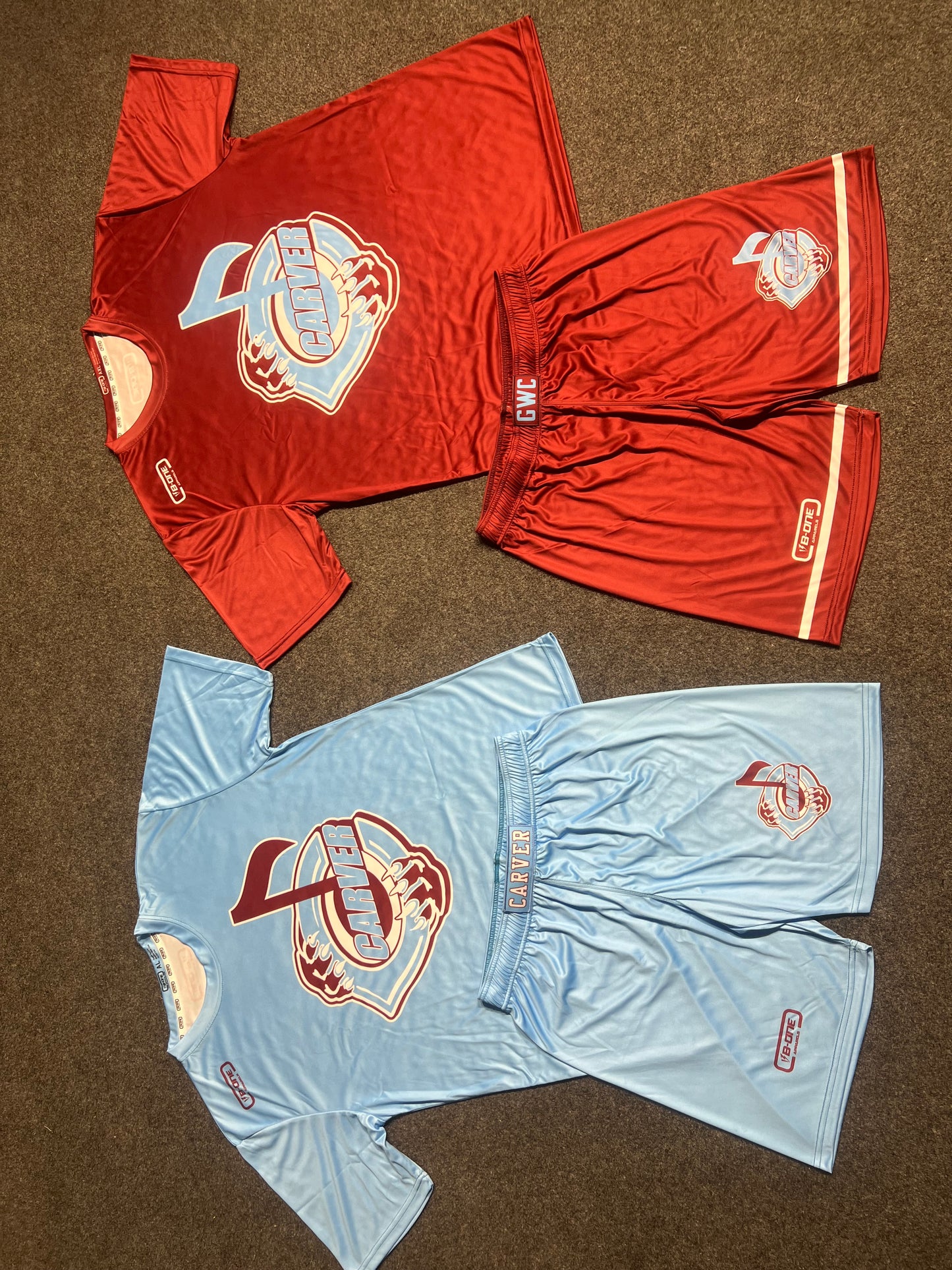 CARVER Custom Maroon Jersey and Shorts Uniform Set | B1 APPARELS