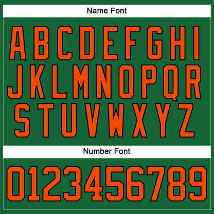 Custom Kelly Green Orange-Black Hockey Lace Neck Jersey