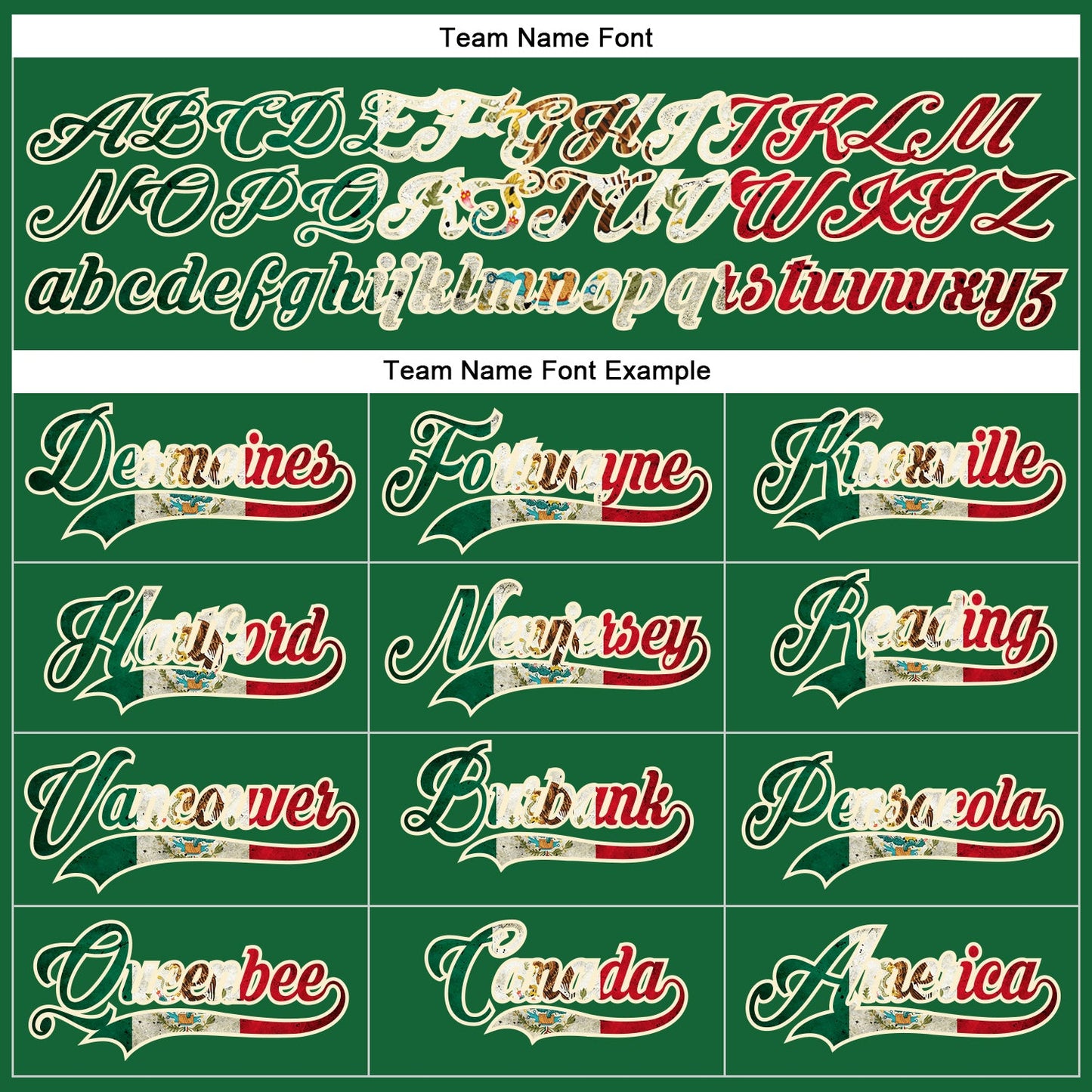 Custom Kelly Green Vintage Mexican Flag Cream-Red Hockey Lace Neck Jersey