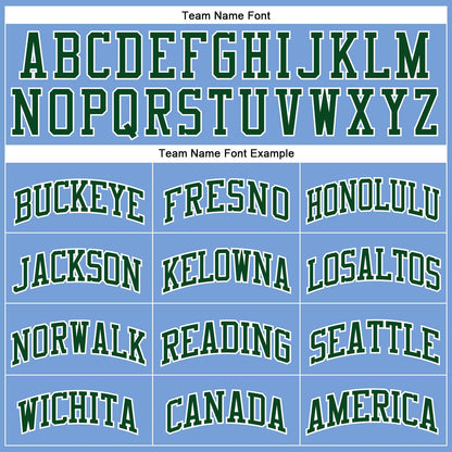 Custom Light Blue White Pinstripe Green Authentic Basketball Jersey