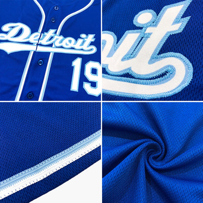 Custom Royal White-Light Blue Softball Jersey