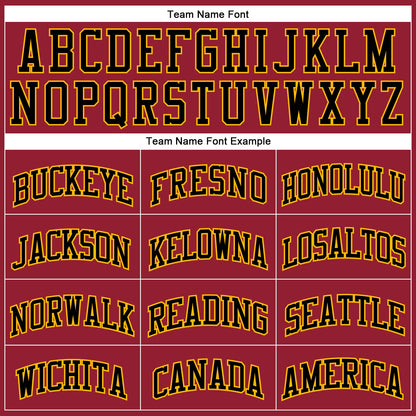 Custom Maroon White Pinstripe Black-Gold Authentic Basketball Jersey