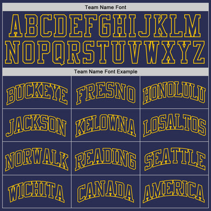 Custom Navy Navy-Gold Authentic Throwback Basketball Jersey