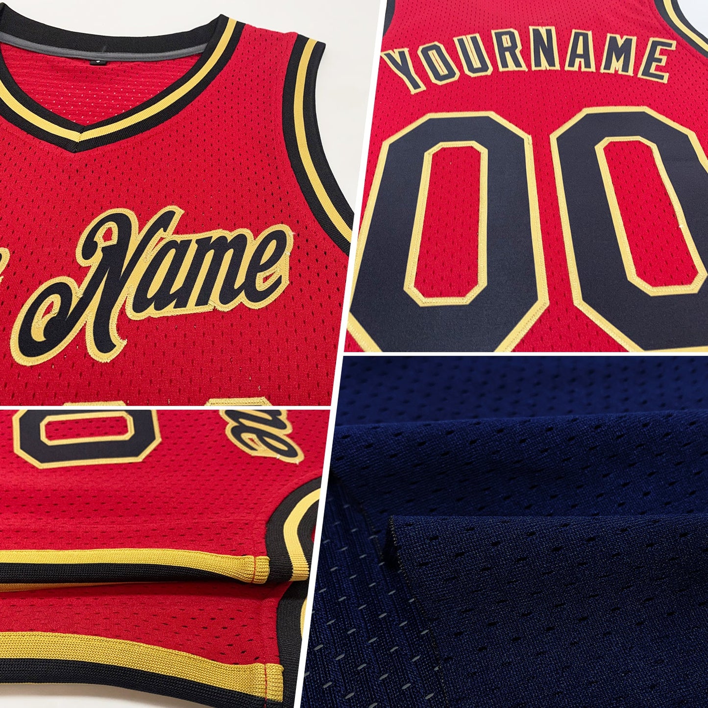 Custom Navy White-Old Gold Authentic Throwback Basketball Jersey