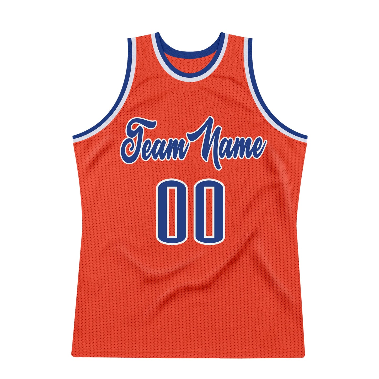 Custom Orange Royal-White Authentic Throwback Basketball Jersey