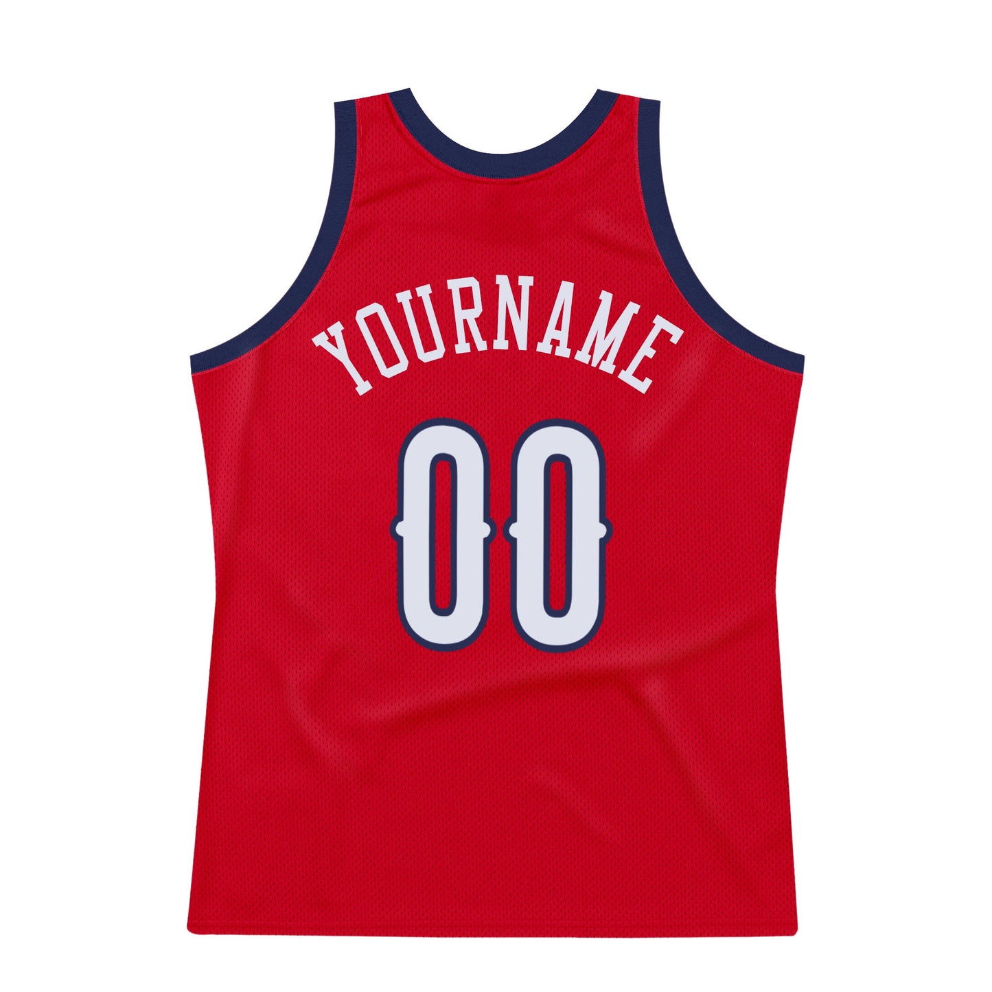 Custom Red White-Navy Authentic Throwback Basketball Jersey