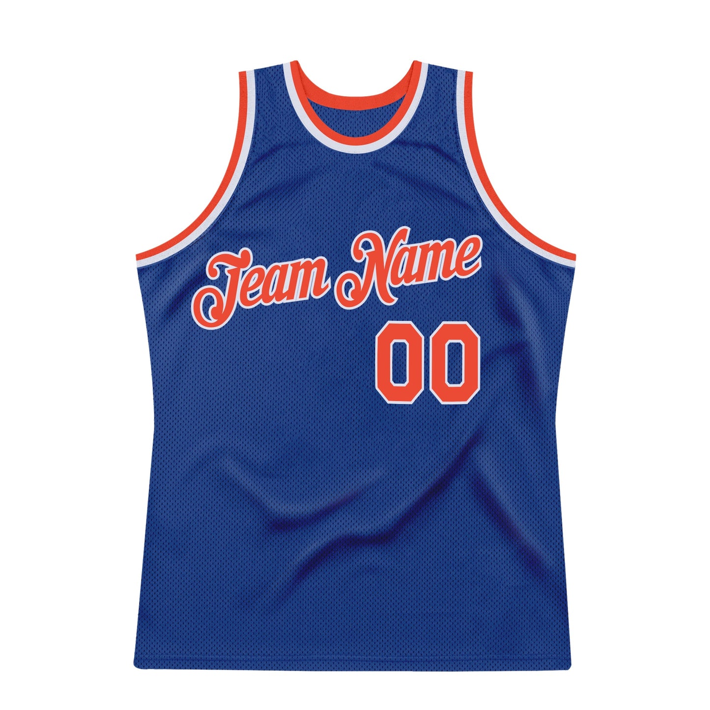 Custom Royal Orange-White Authentic Throwback Basketball Jersey