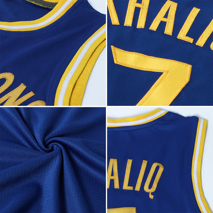 Custom Royal Orange-White Authentic Throwback Basketball Jersey