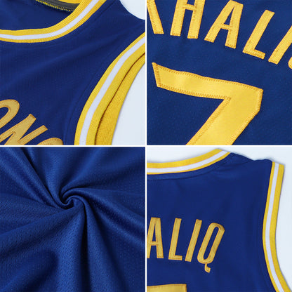 Custom Royal Gray-Red Authentic Throwback Basketball Jersey