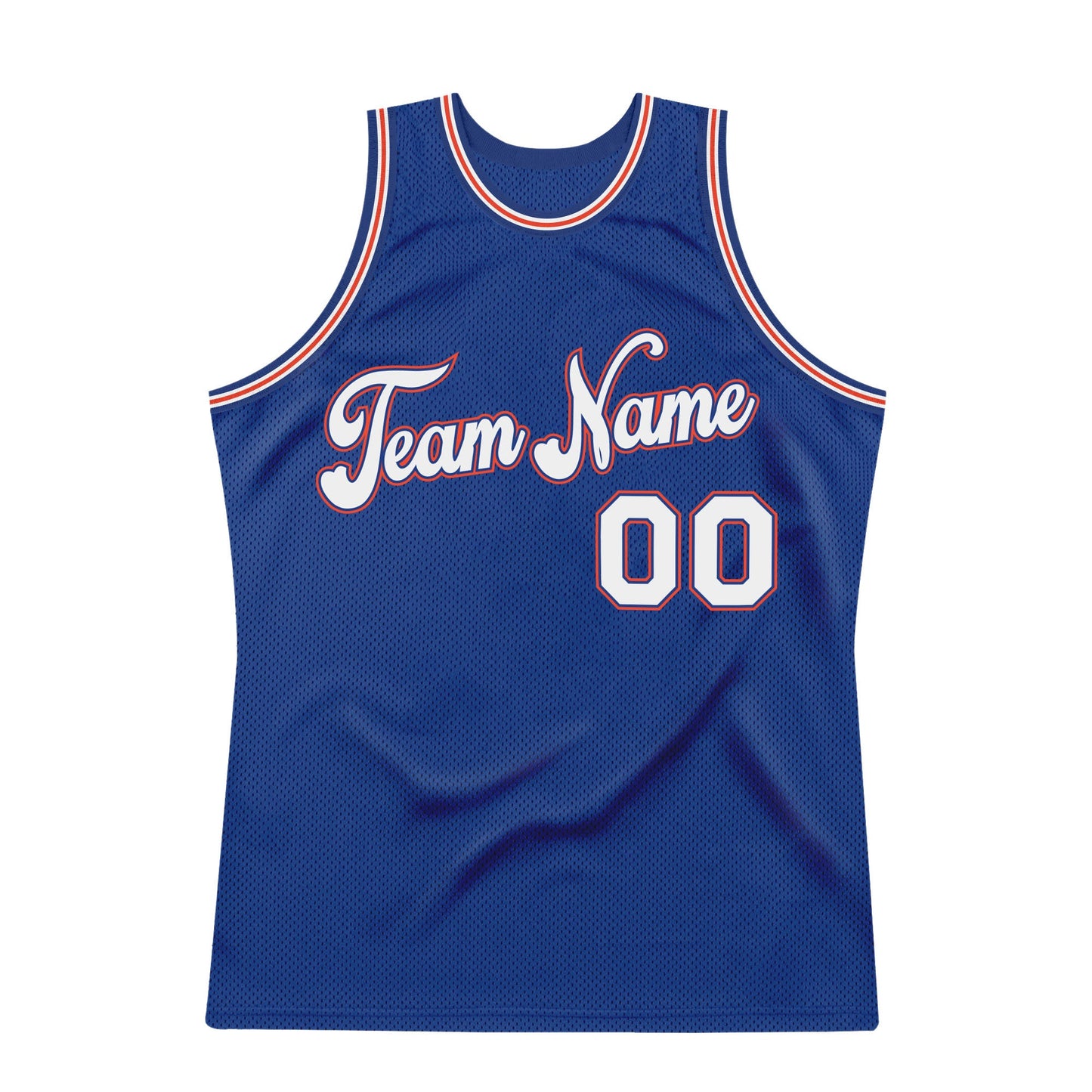 Custom Royal White-Orange Authentic Throwback Basketball Jersey