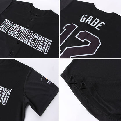 Custom Black Gray Softball Jersey