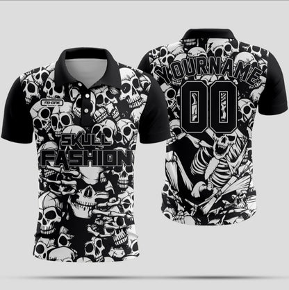 Skull Printing Baseball T-Shirts 1