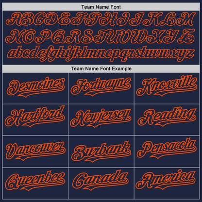 Custom Navy Orange Pinstripe Orange Two-Button Unisex Softball Jersey