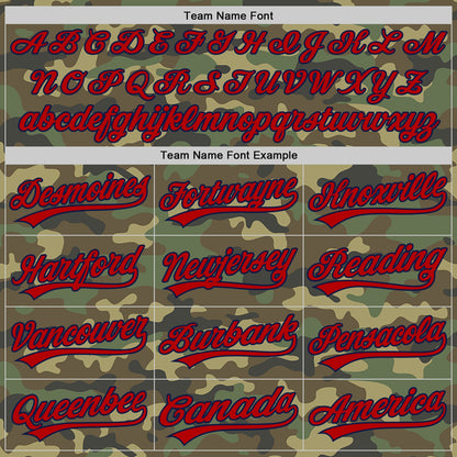 Custom Camo Red-Navy Salute To Service Two-Button Unisex Softball Jersey