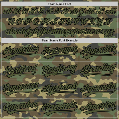 Custom Camo Olive-Black Salute To Service Two-Button Unisex Softball Jersey