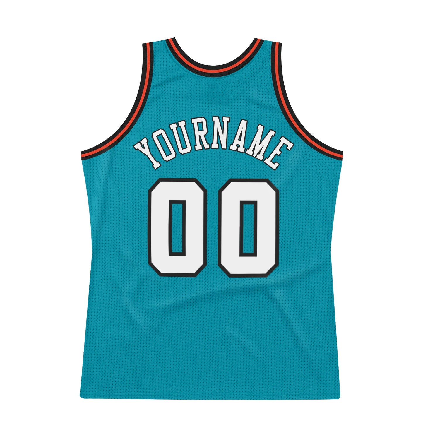 Custom Teal White-Orange Authentic Throwback Basketball Jersey