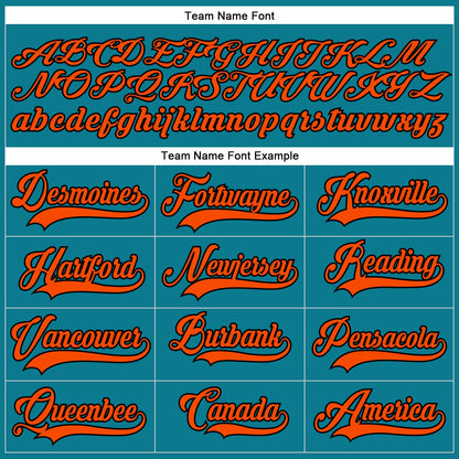 Custom Teal Orange-Black Hockey Lace Neck Jersey