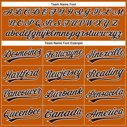 Custom Texas Orange Brown-White Authentic Baseball Jersey