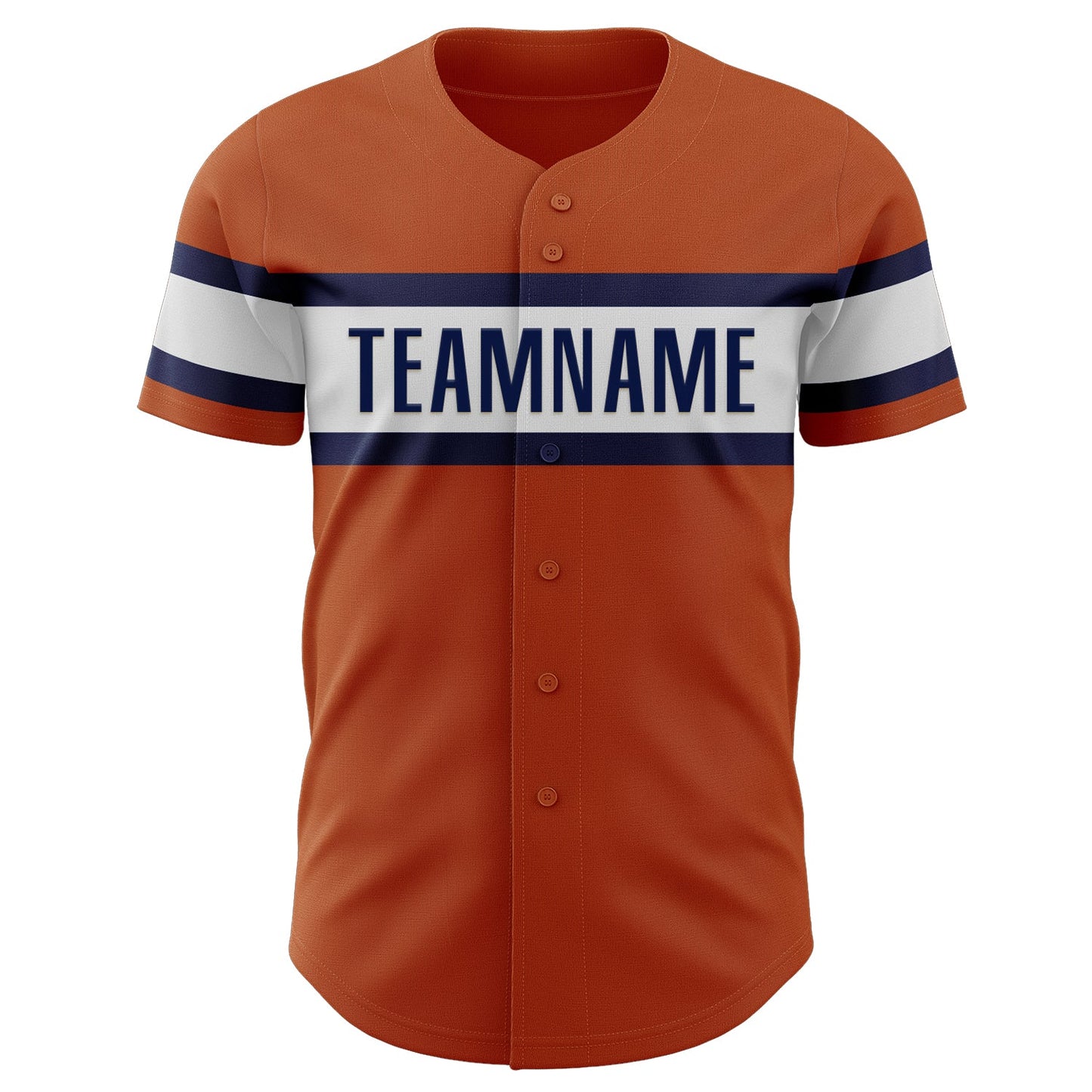 Custom Texas Orange White-Navy Authentic Baseball Jersey