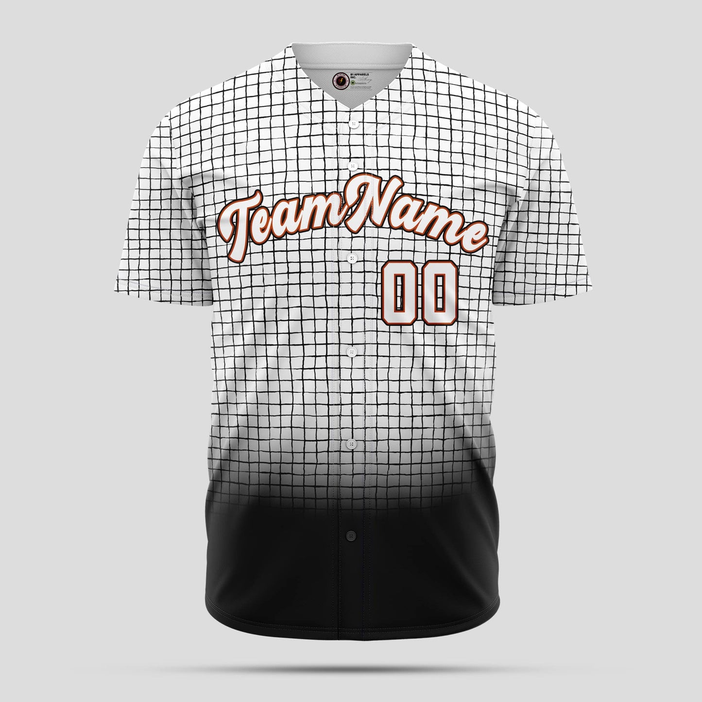 Authentic Two-Tone Black and White Pinstripe Baseball Jersey