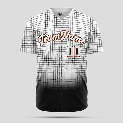 Authentic Two-Tone Black and White Pinstripe Baseball Jersey