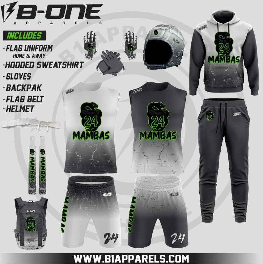 Mambas package with sweat hooded and uniforms with out hood home and away