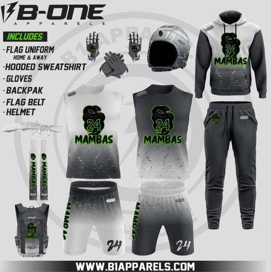 Mambas package with sweat hooded and uniforms with out hood home and away