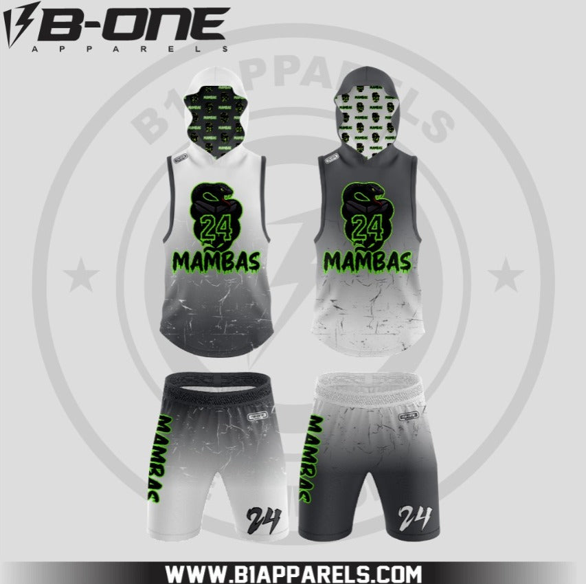 Mambas Elite 7v7 Player Package – Home & Away Hooded Uniforms, Warm-Up Suit (No Hood), Backpack, Soft Helmet, Gloves & Flag Belt