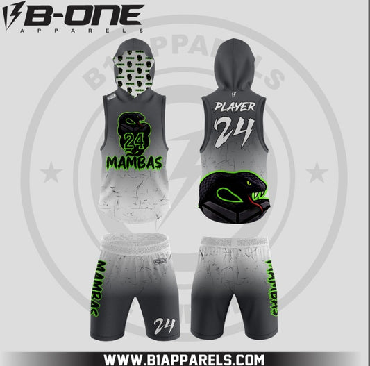 Mambas 7v7 Gray & White  with hood Uniform