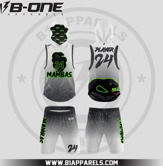 Mambas 7v7 White & Gray   with hood Uniform