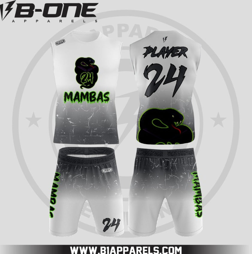 Mambas 7v7 white & Gray Less Hood Uniform