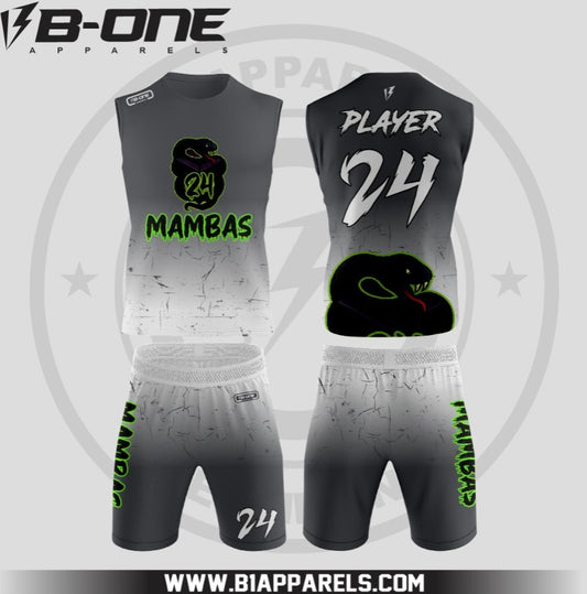 Mambas 7v7 Gray & White  Less Hood Uniform