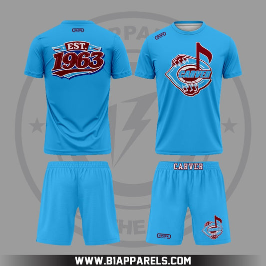 CARVER Custom Blue Jersey and Shorts Uniform Set | B1 APPARELS