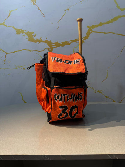 Custom Pro Rolling Bat Bag Orrange Black