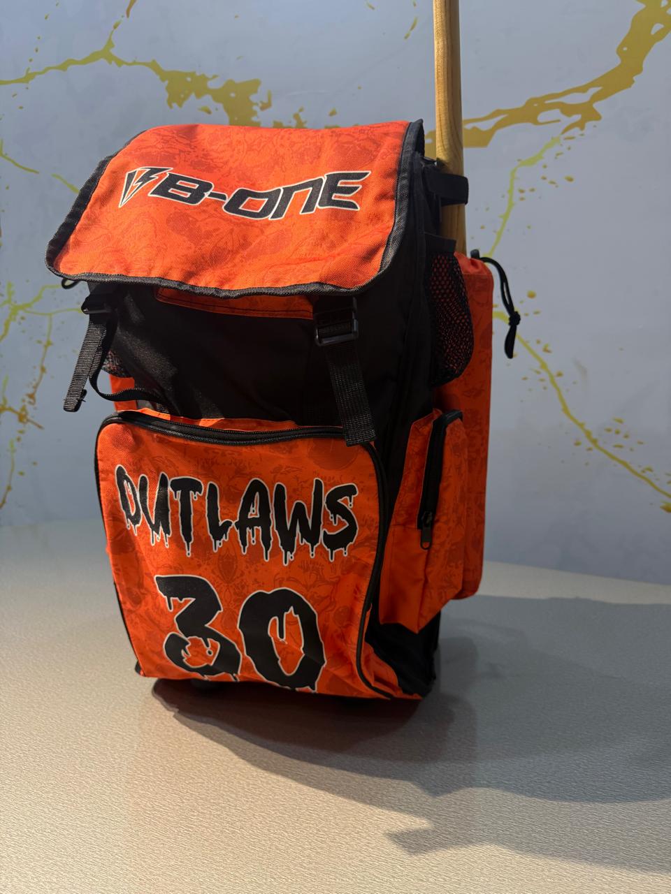 Custom Pro Rolling Bat Bag Orrange Black