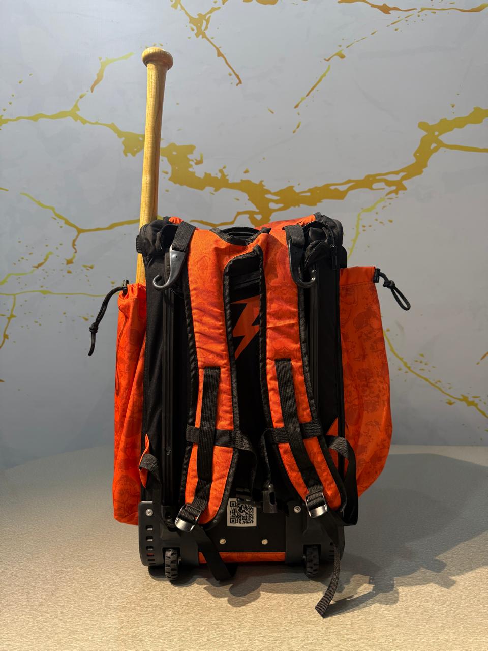 Custom Pro Rolling Bat Bag Orrange Black