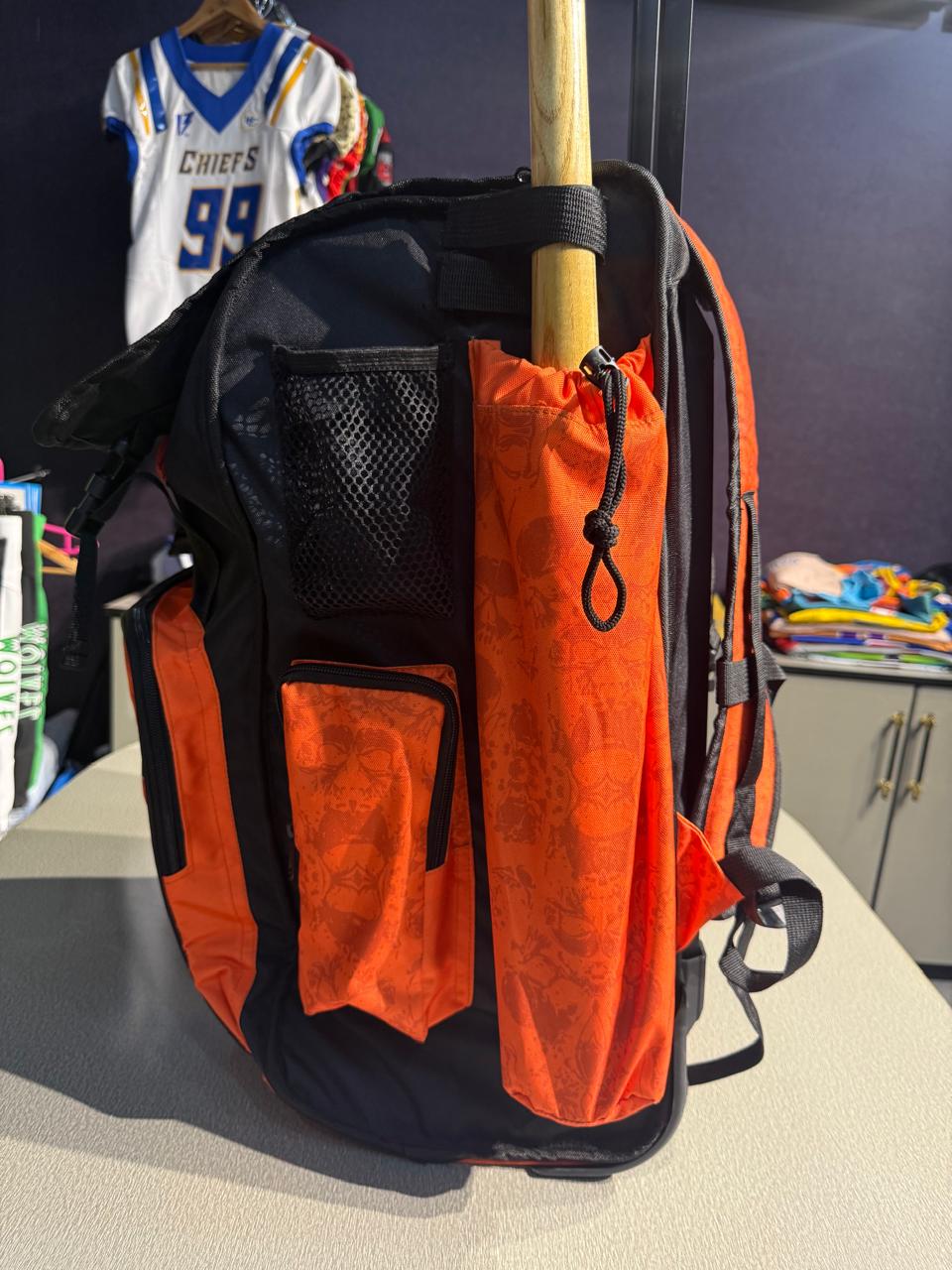 Custom Pro Rolling Bat Bag Orrange Black