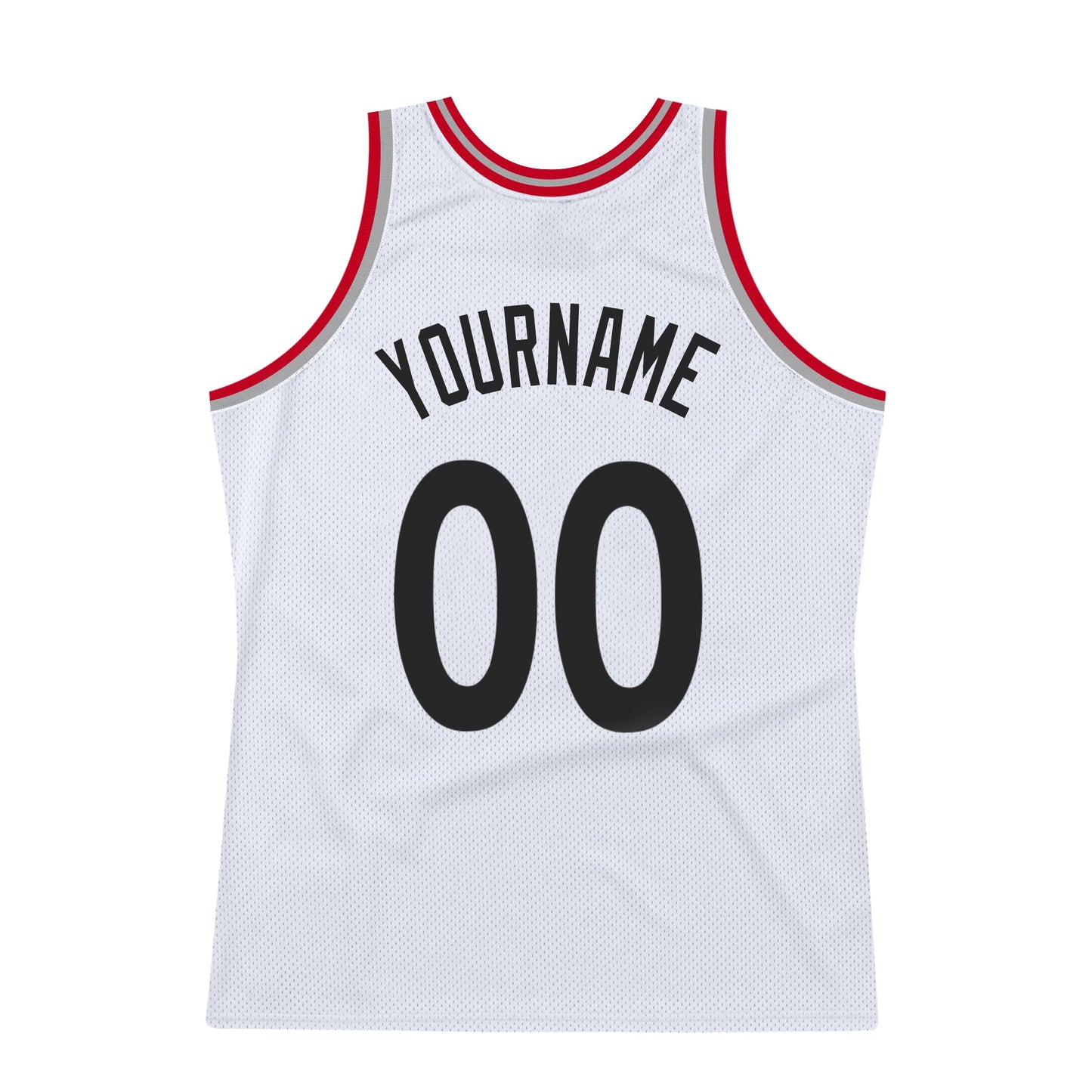 Custom White Black-Red Authentic Throwback Basketball Jersey