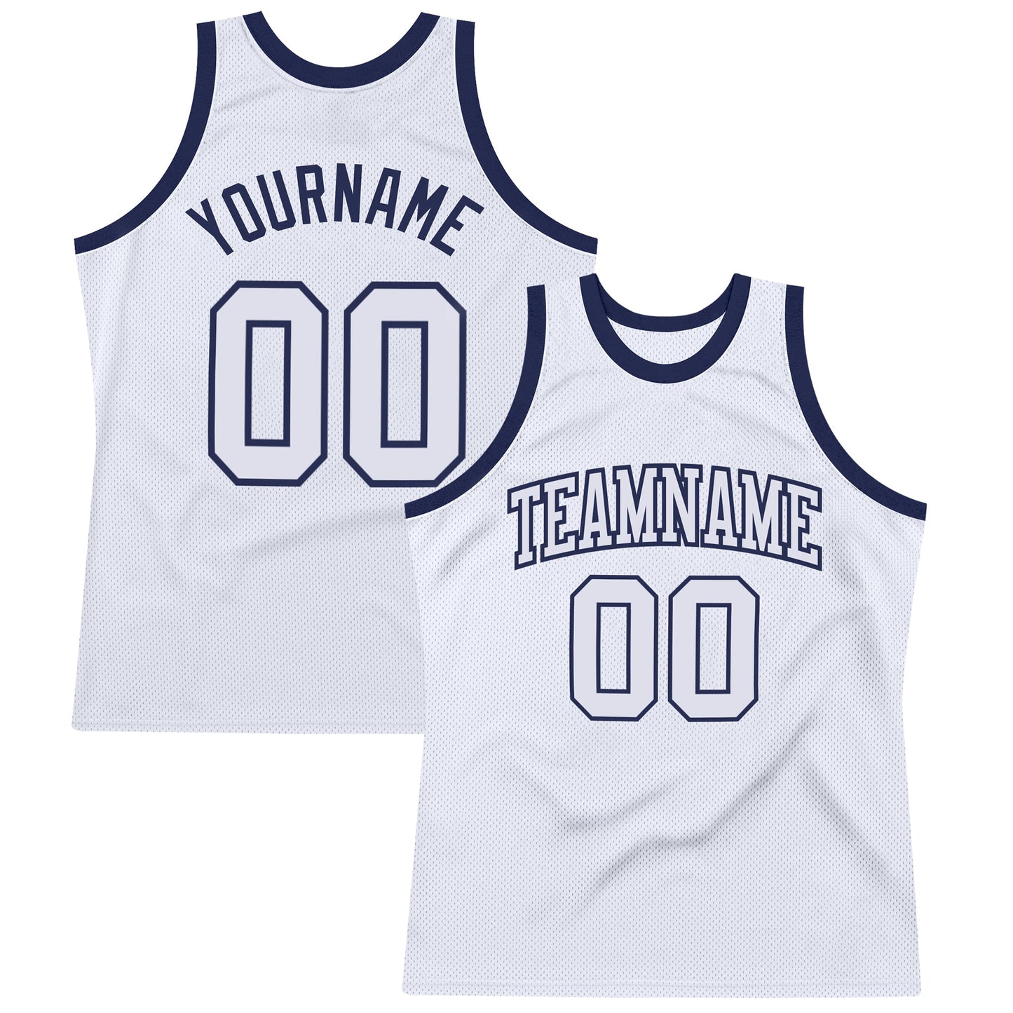 Custom White White-Navy Authentic Throwback Basketball Jersey