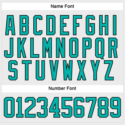 Custom White Aqua-Black Hockey Lace Neck Jersey