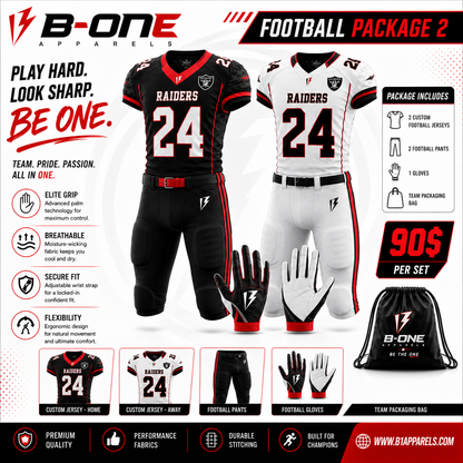 Football Package 2 – Pro Performance Uniform & Gear Set | B1 APPARELS