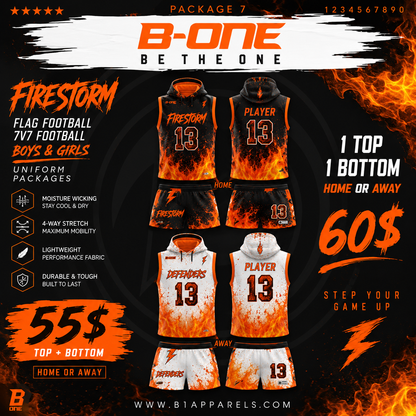 Custom 7v7 Flag Football Uniform Package – Home & Away 2-Jersey Set