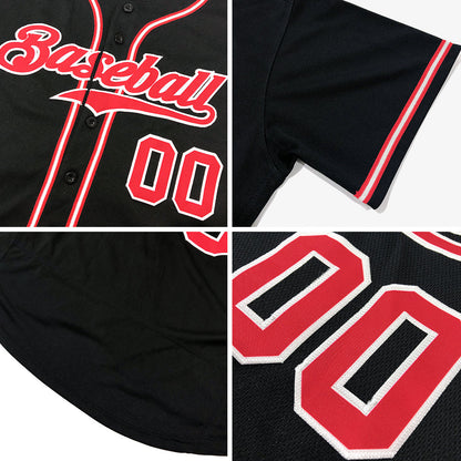 Custom Black Pink-White Authentic Softball Jersey