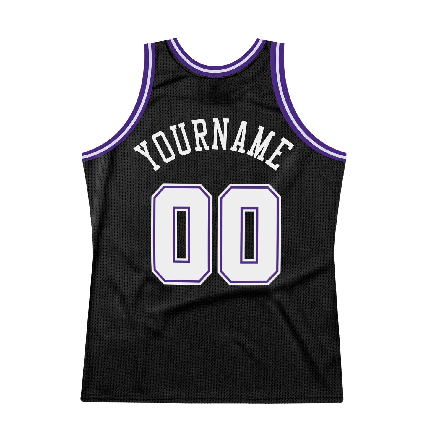 Custom Black White-Purple Authentic Throwback Basketball Jersey