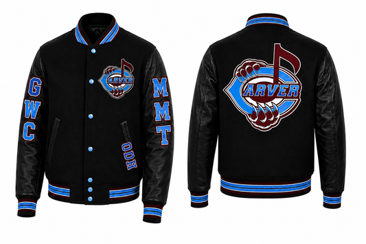 Carver Varisty Jacket logo embroidery wool body and sleeve