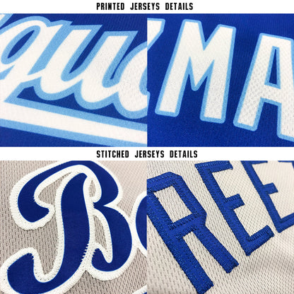 Custom Gray Black-White Softball Jersey