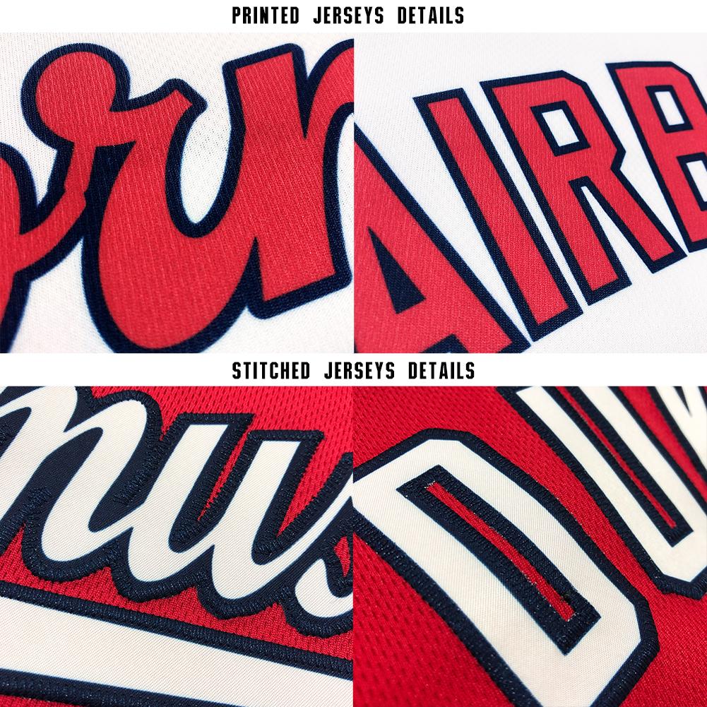 Custom Red White-Black Softball Jersey